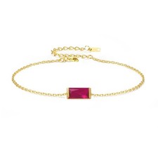 Birthstone Gold Bracelets for Women Non Tarnish Trendy Dainty 14K Gold Plated St