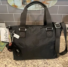 KIPLING Shoulder/Crossbody AMIEL KIB8P5 Black Detachable Strap Monkey MSRP $119