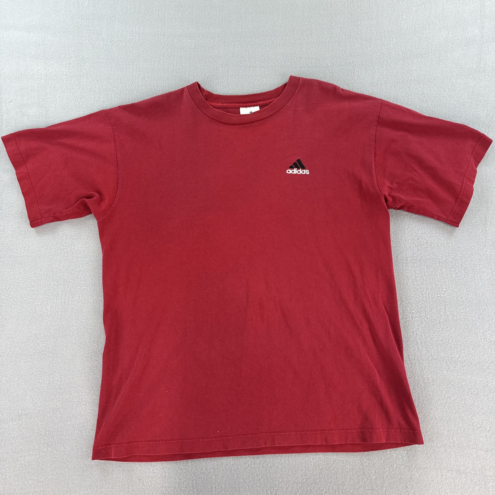 Adidas Shirt Mens Large Red vintage y2k 3 stripes soccer trefoil embroidered