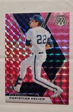 2021 Panini Mosaic - Christian Yelich #47 Fluorescent Pink Mosaic Prizm /10