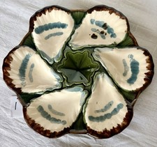 French Longchamp Majolica oysters plate shells /I