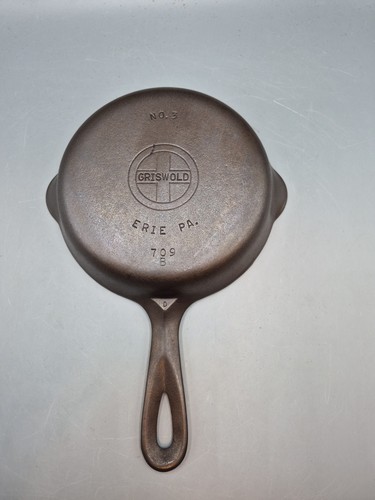 Griswold #3 Cast Iron Skillet 709 B 6" Small Block Logo Seasoned to Pe