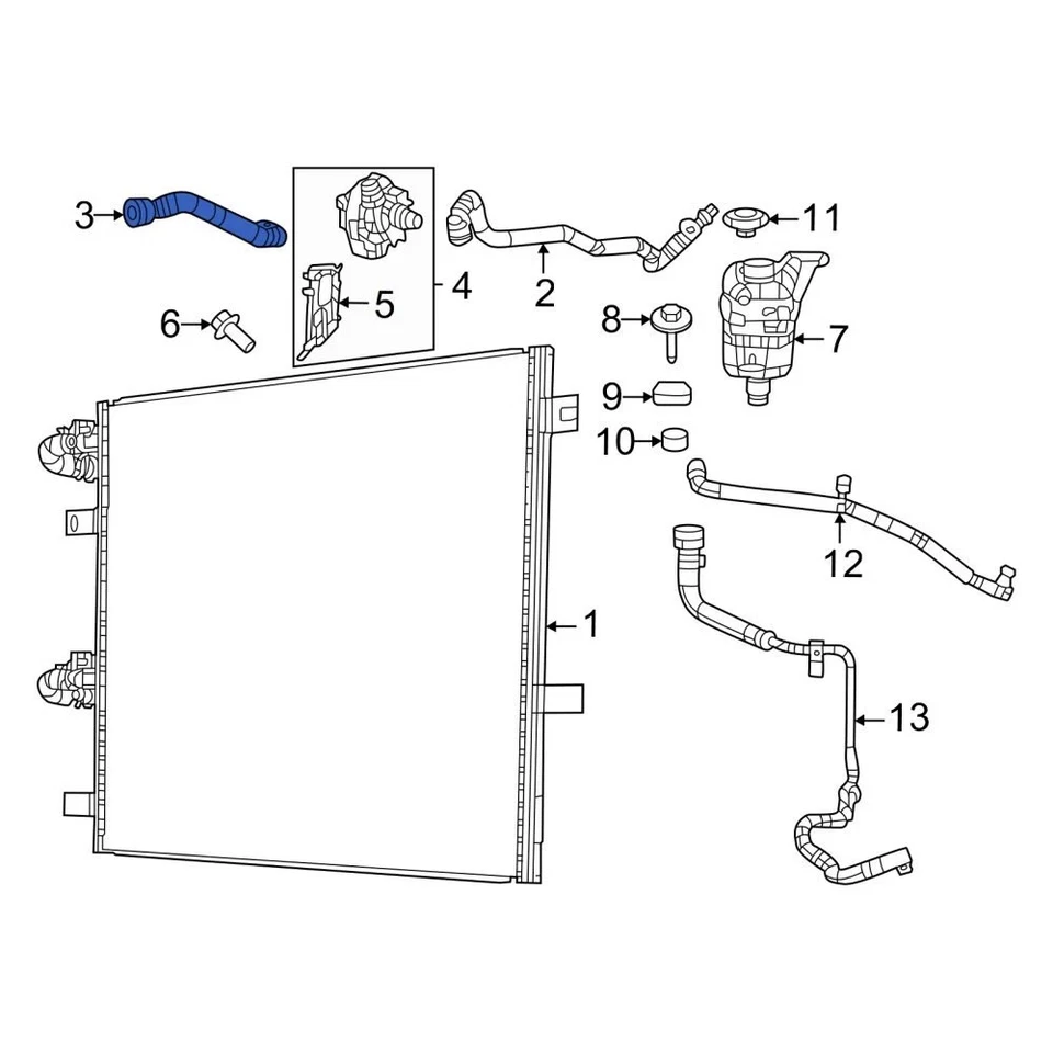 For Jeep Wagoneer L 2023-2025 Jeep 68470766AA Radiator Coolant Hose - Изображение 3 из 4