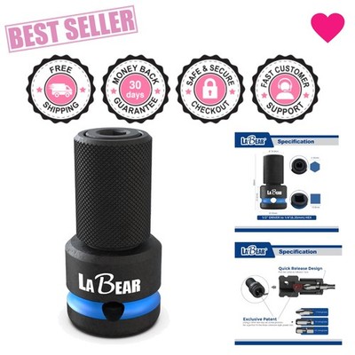 Efficient 1/2'' Drive to 1/4'' Square Hex Adaptor   For All Your Tool Needs