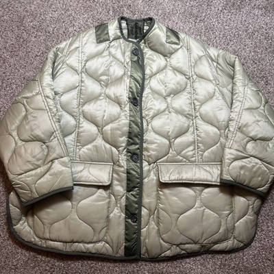 Frankie Shop Green Teddy Quilted Jacket Oversized Moss Green Estimated Size M