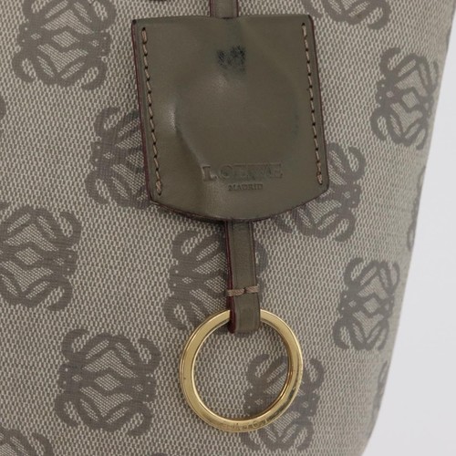 LOEWE Anagram Hand Bag PVC Gold Gray Auth bs35243 - 第 9/23 張圖片