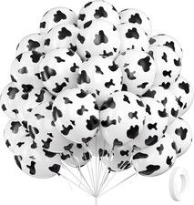 60Pcs Cow Print Balloons, Latex Cow Balloons for Farm Cowboy Cowgirl Rodeo Weste