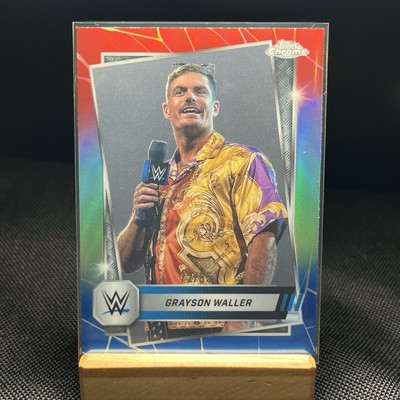 2025 Topps Chrome WWE - Grayson Waller #13 Red White & Blue Refractor /85