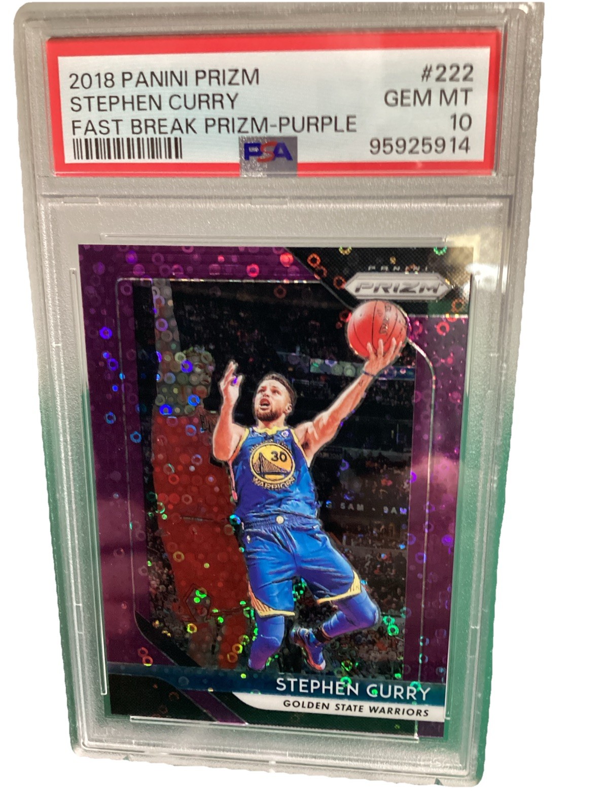 2018 Panini Prizm Fast Break Purple #222 Stephen Curry /75 PSA 10  (NO OFFERS)14