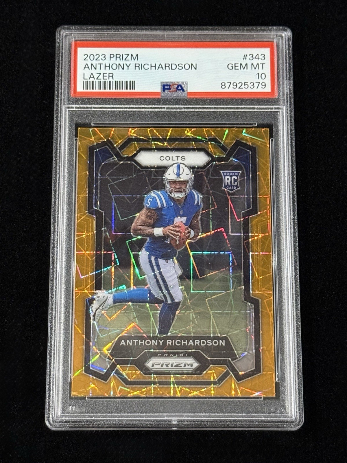 Anthony Richardson 2023 Panini Prizm #343 Orange Lazer Rookie PSA 10 GEM MINT