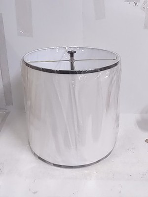 Stiffel ST131 14 x 15 x 15 in. Hardback Deep Drum Lamp Shade, White & Black Trim