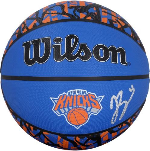 Jalen Brunson New York Knicks Signed Wilson Black and Blue