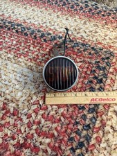 Early Antique Small Motorcycle Stop Light Glass Lense Chrome