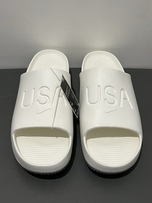 Nike Calm Slide Slip-On Sandals Olympics USA White FV5601-100 Size 15 Mens NEW