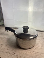 Vintage Revere Ware 2 Qt Sauce Pan Pot W/Lid 1801 Copper Clad Bottom USA