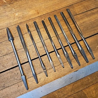 Antique Auger Brace Gouge Drill Bits • Vintage 1910s Fine Woodworking NICE! ☆USA