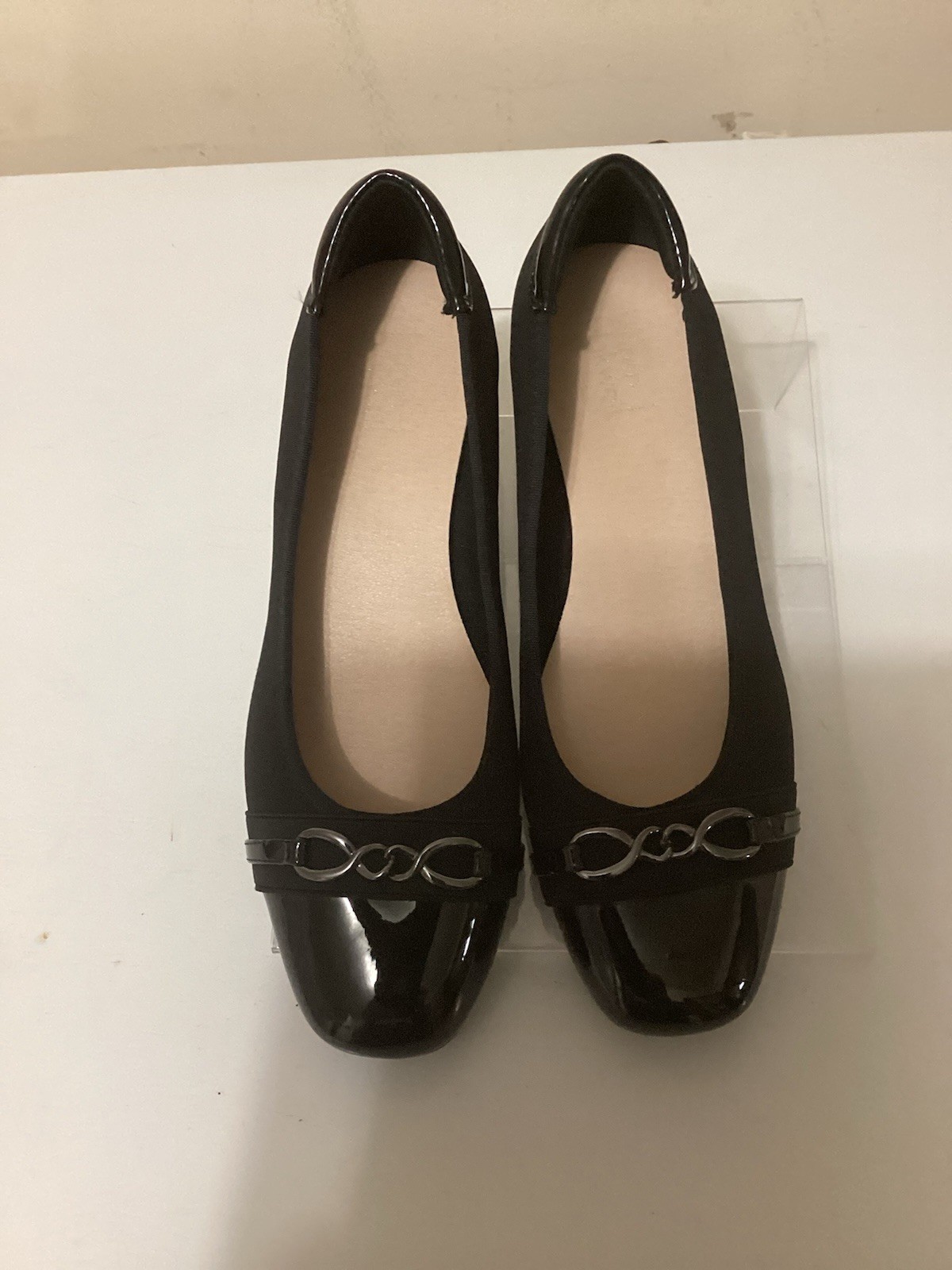 Lauren Blakwell Womens Wedge Shoes Size 11M Black Square Toe Model Kit