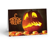 Scary Greeting B14369 Clear Size Pumpkin Halloween Blank Note Card Cards