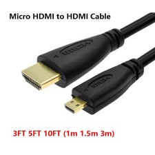 3FT 5FT 10FT Micro HDMI to HDMI Cable For Cell Phone HTC EVO Camera Sony Lenovo