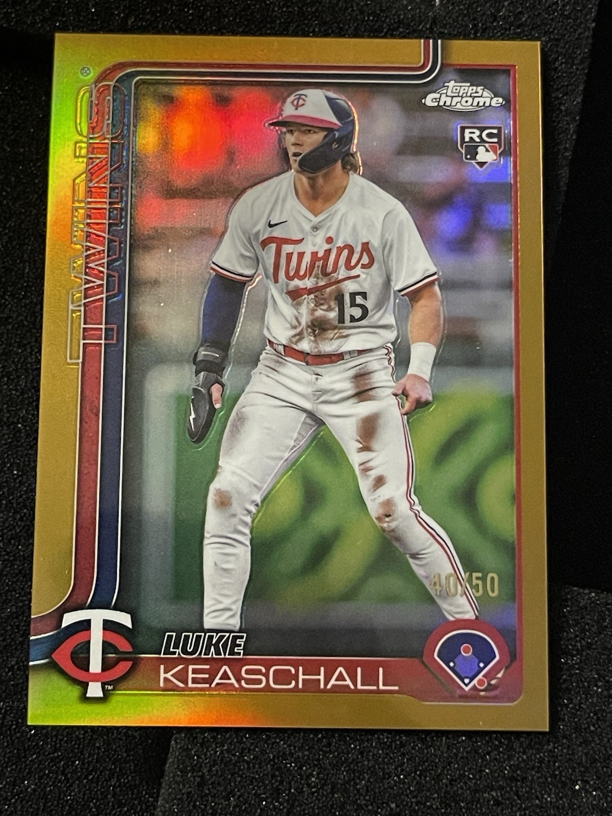 2025 Topps Chrome Update Luke Keaschall Twins Rookie Gold Serial #40/50 USC106