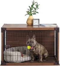 Modern Wooden Dog Crate Stylish Furniture-Style Indoor Kennel End Table