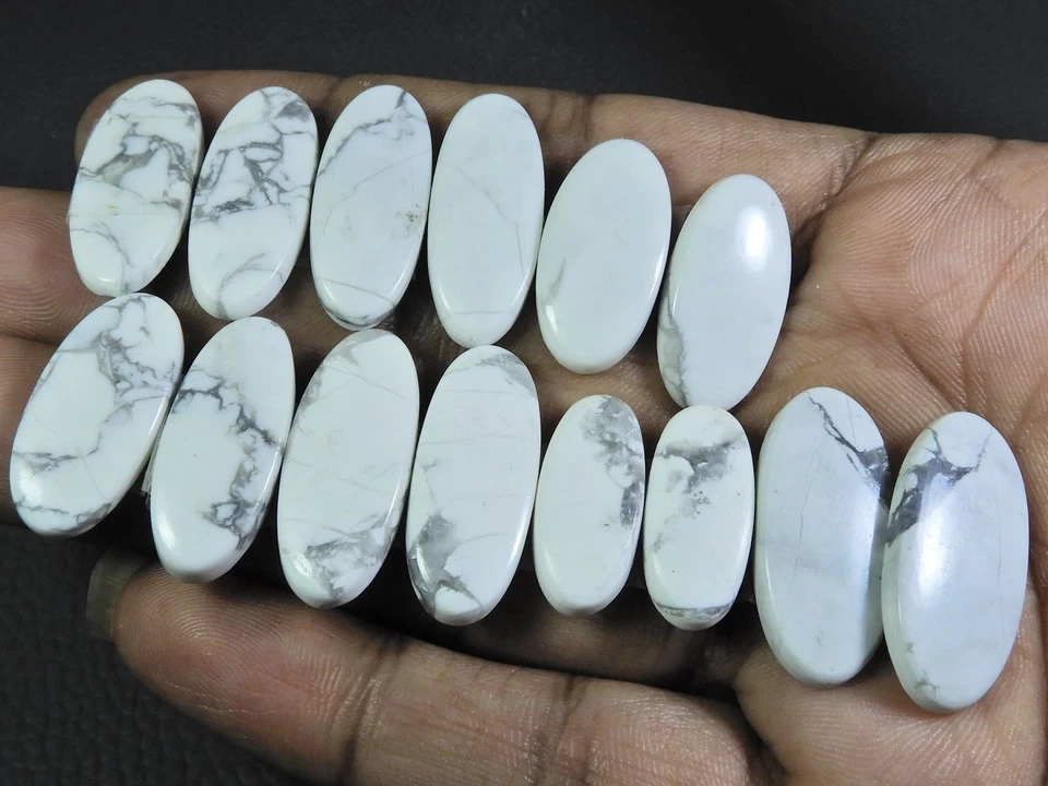 20-26 mm Natürlicher Howlith Passendes Paar Oval Lose Edelsteine 7 Paar Lot L372 - Bild 3 von 4