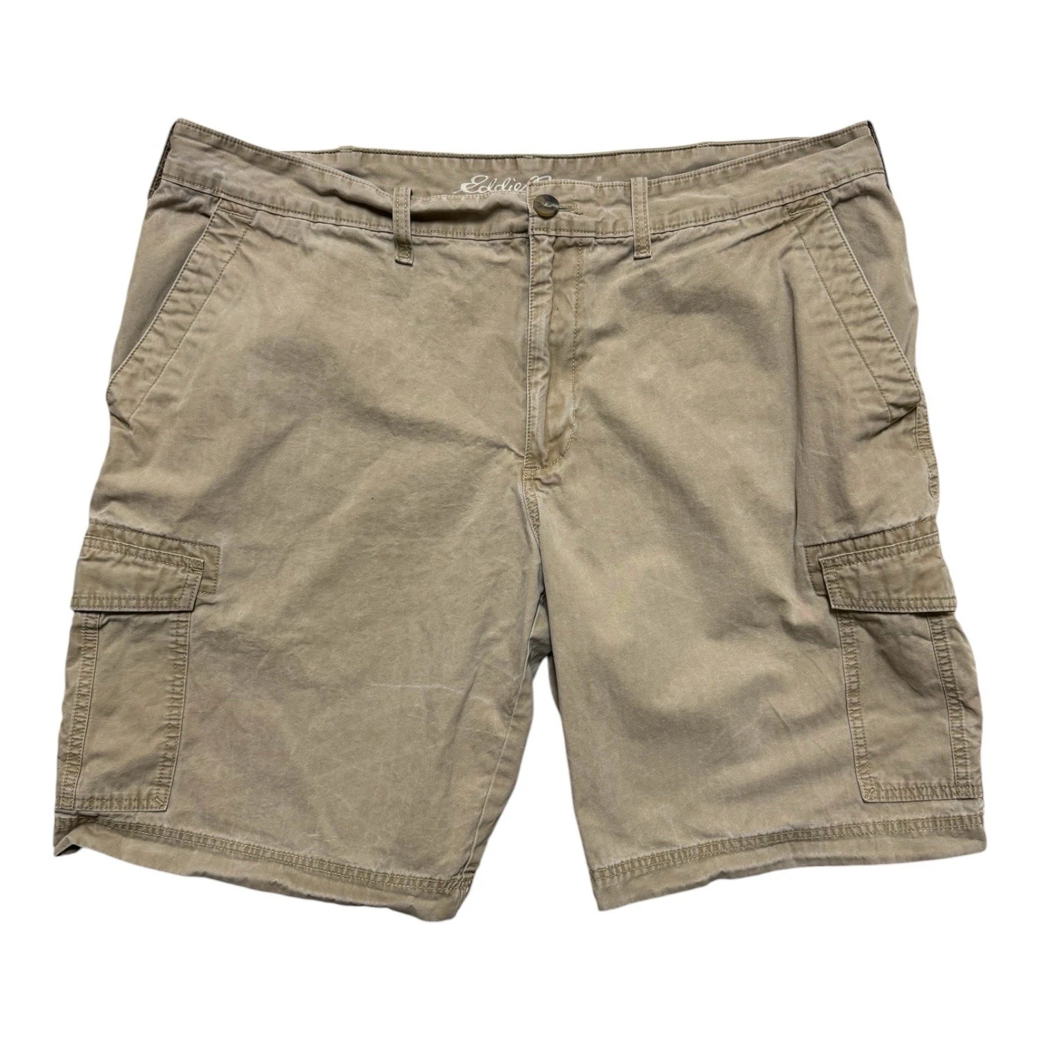 Eddie Bauer Men’s Cargo Shorts Khaki Beige 100% Cotton Casual Outdoor Size 42