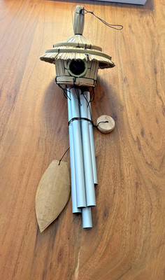 Windspiel Klangspiel Chimes aus Bali - Handarbeit - Vogelhäuschen ca 100cm TOP!