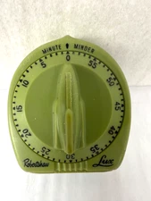 VTG Kitchen Timer Robert Shaw Lux Minute Minder Green Atomic Rocket MCM Avocado