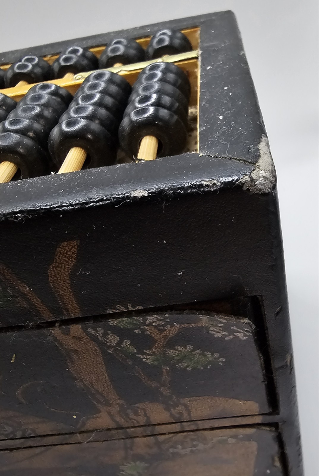 10" Vintage Chinese Wooden Abacus Storage Box