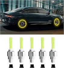 5-pack Waterproof Led Tire Valve Cap Lights Universal Wheel Dec Color Yellow