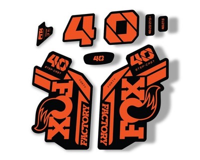 FOX 40 Step Cast SC 2021 Factory Fork Decals Suspension Sticker Adhesive Orange