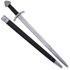 Hand Forged Tempered Steel Sword 38" Medieval Arming Reenactment LARP w/Scabbard