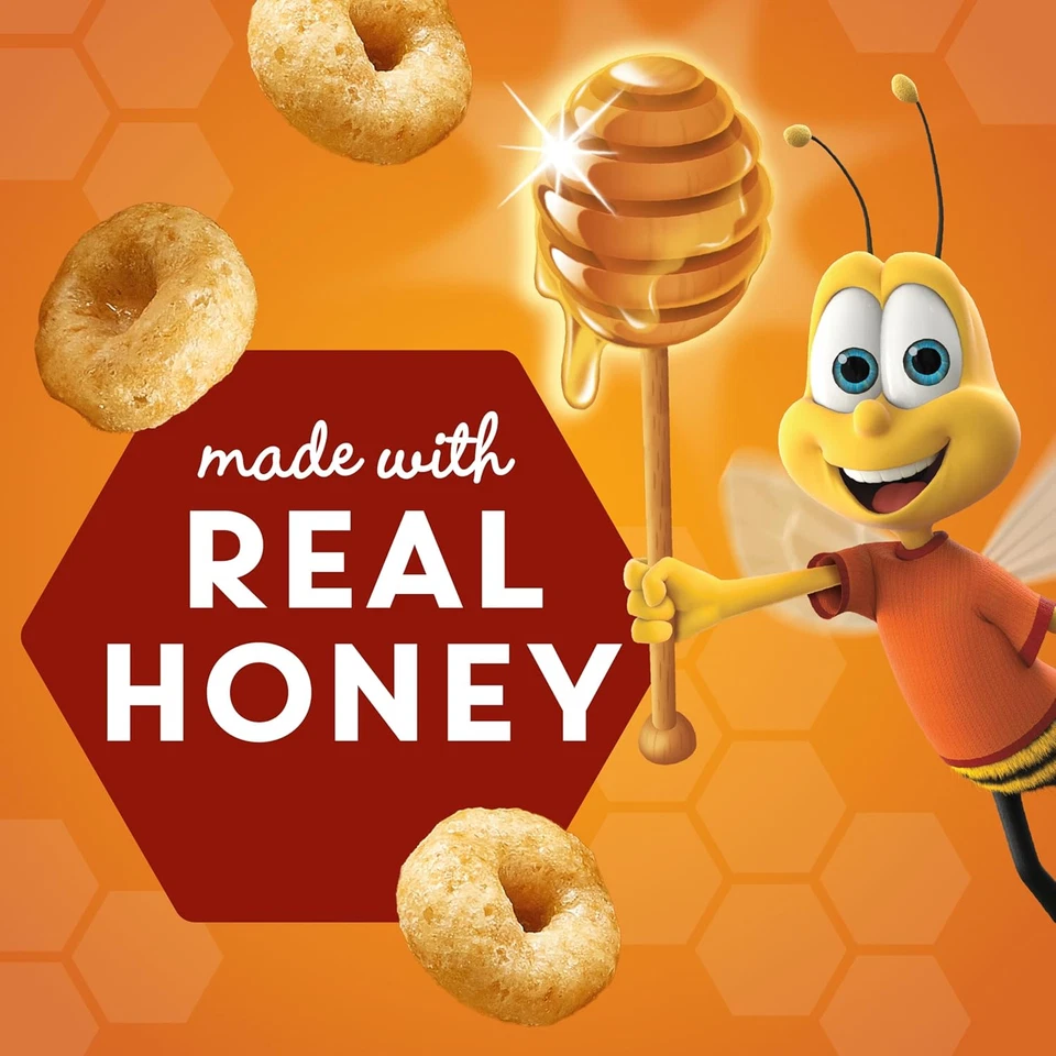 Cereal de desayuno saludable para el corazón Honey Nut Cheerios, cereal integral sin gluten Foto 2 de 4