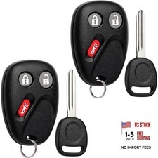 Key Fob Keyless Entry Remote with Ignition Key fits 2003-2006 Chevy 2-Pack