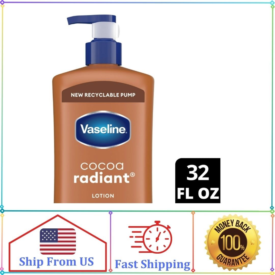 Vaseline Cocoa Radiant Intensive Care Hand and Body Lotion 32 Oz