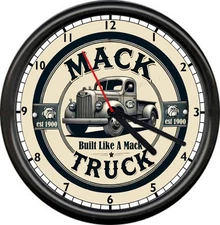 Mack Truck Built Like A Bull Dog Retro Est 1900 Advertising Sign Wall Clock