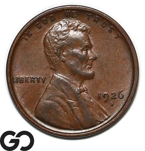 1926-S Lincoln Cent Wheat Penny, Tough In MS, Choice Unc Better Date!
