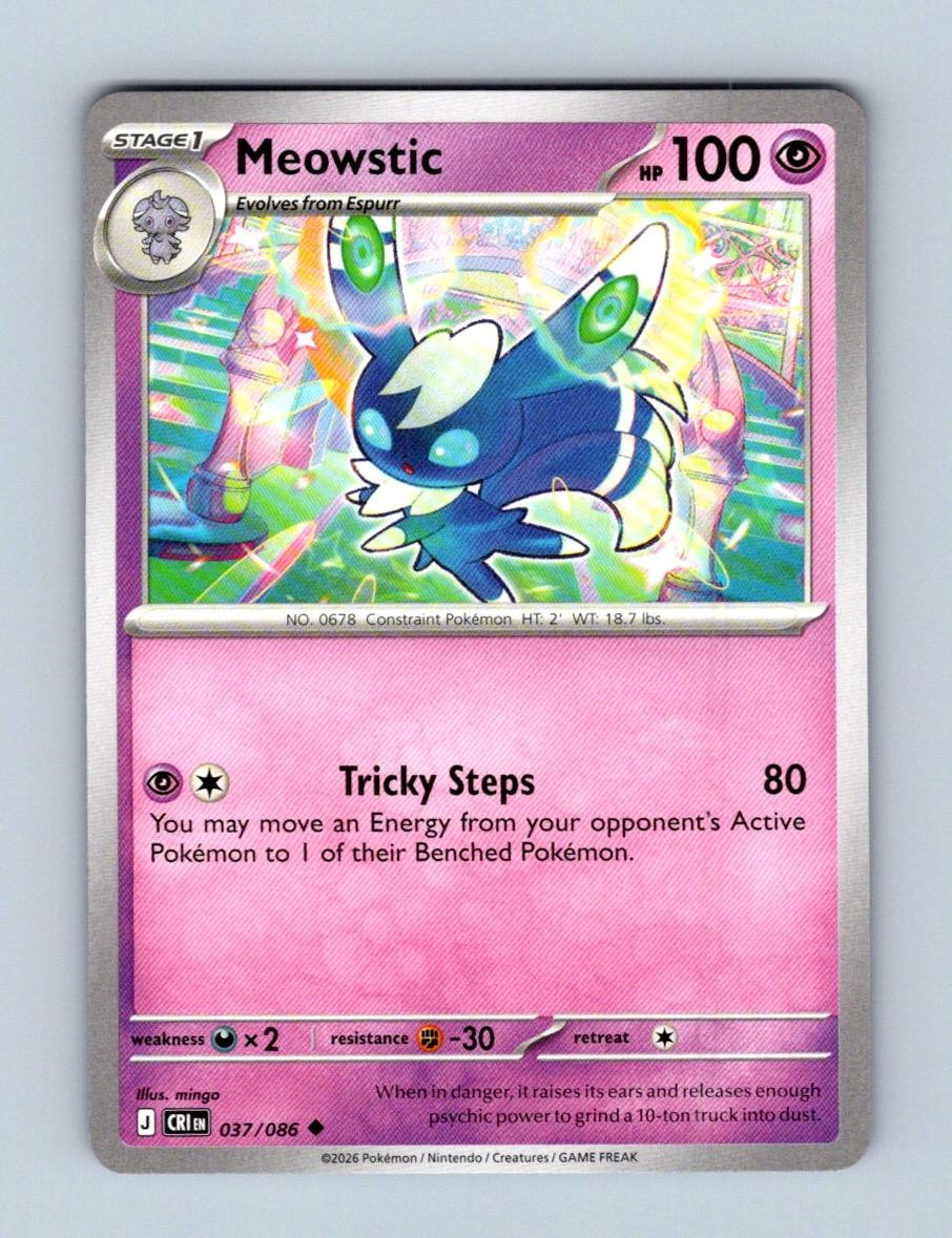 Meowstic 037/086 Uncommon Chaos Rising Pokemon Near Mint