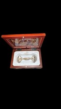 STEPHAN BABY Silverplated Keepsake Baby Rattle In Wooden Display Box