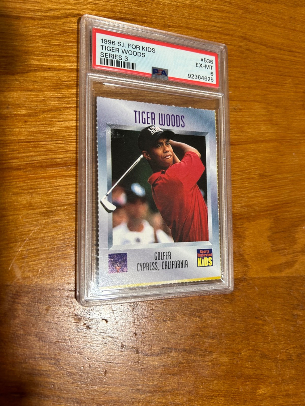 RARE 1996 Sports Illustrated Kids Tiger Woods #536 True Rookie PGA Golf PSA 6