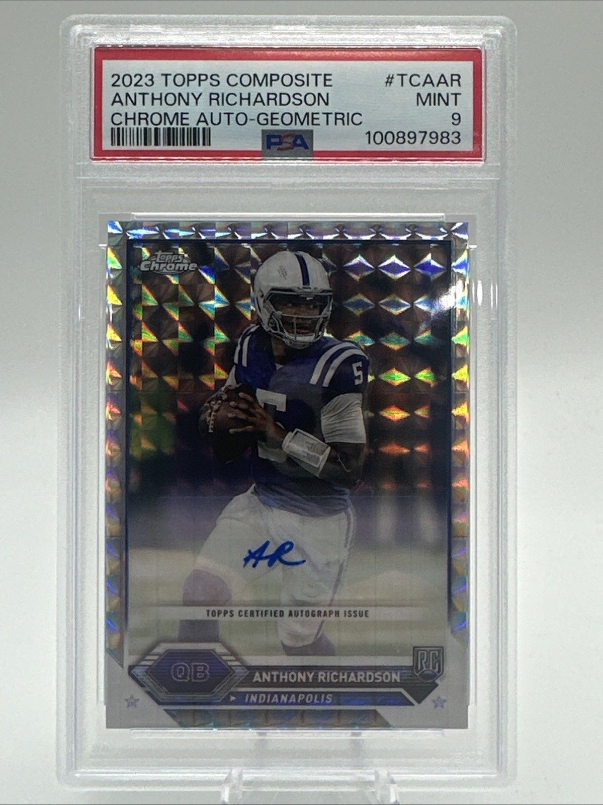 2023 Topps Composite Chrome Auto Geometric Anthony Richardson #TCA-AR PSA 9
