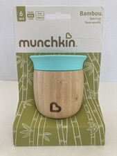 NEW Munchkin Bamboo Silicone Cup 6m Bambou Teal Blue 5oz BPA Free Small Open