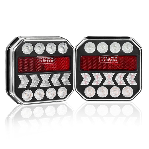LED Heckleuchten AnhäNger 12V RüCkleuchten 5 Funktionen 70 Mm Universal Trailer-image