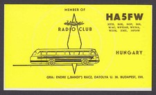 HA5FW Endre Bandi Racs Budapest Hungary QSL Ham Radio postcard 1966