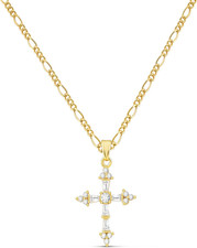 Double Cross Necklace for Women   14K Gold Plated Dainty Cross Pendant