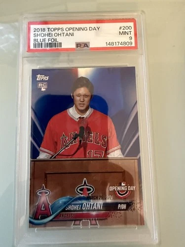 2018 Topps Opening Day Shohei Ohtani RC Rookie Card #200 Blue Foil SP PSA 9 🔥