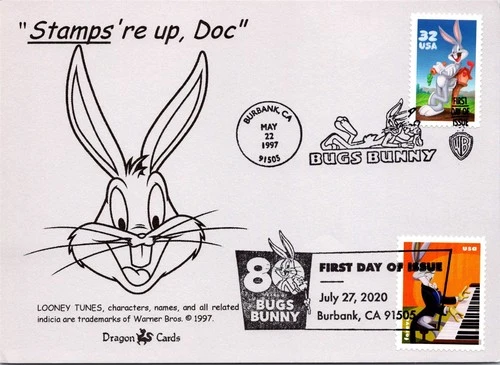 Dr Jim Stamps Maximum Card Bugs Bunny 32C And Forever Pair Fdc