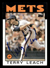 Terry Leach Mets 1986 Topps Auto #774 SIGNED w/COA