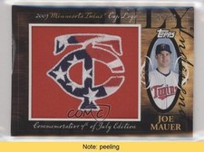 2010 Topps Jumbo Packs Manufactured Hat Logo Relic 99/99 Joe Mauer HOF READ pl5